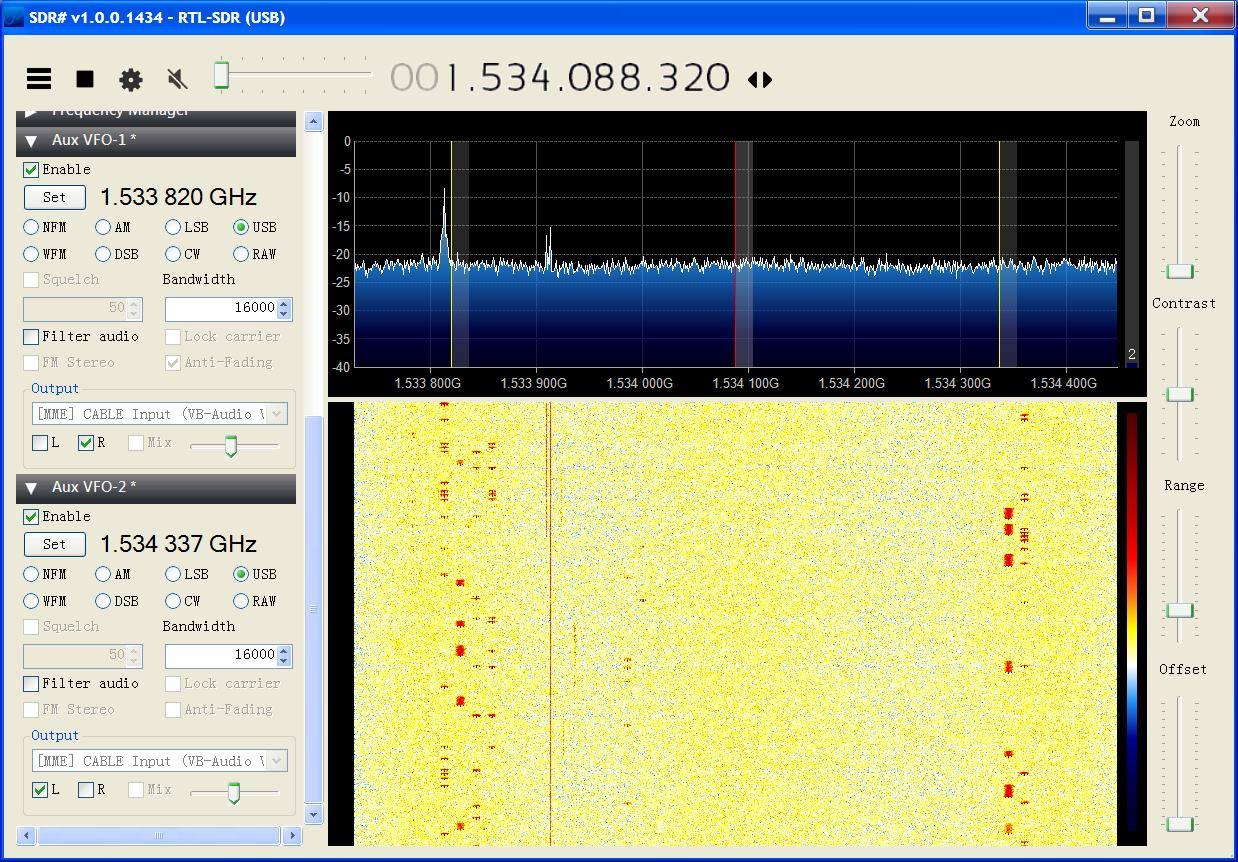 Two AUX VFOs, one for each T channel