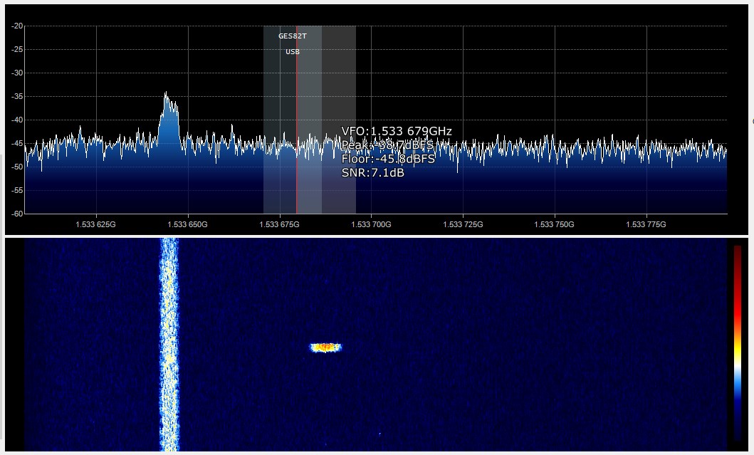 GES 82 T channel with a possible voice channel from a plane