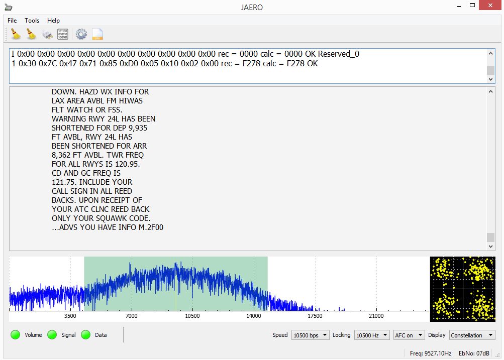 First 10.5k signal using my misaligned dish